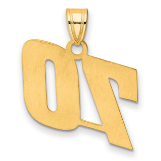 14k Yellow Gold Polished Block Number 70 Pendant