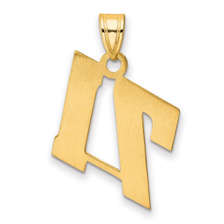 14k Yellow Gold Polished Block Number 71 Pendant