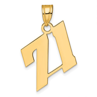 14k Yellow Gold Polished Block Number 71 Pendant