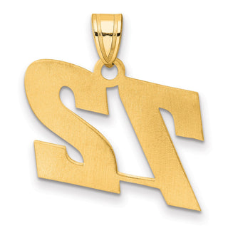 14k Yellow Gold Polished Block Number 72 Pendant