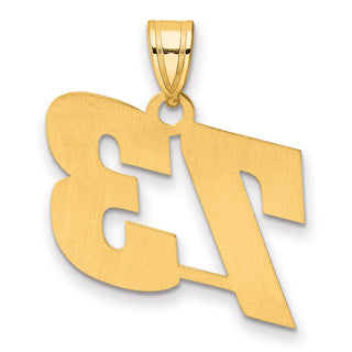 14k Yellow Gold Polished Block Number 73 Pendant