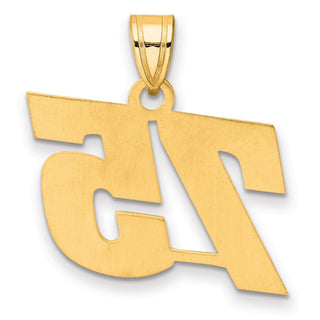 14k Yellow Gold Polished Block Number 75 Pendant