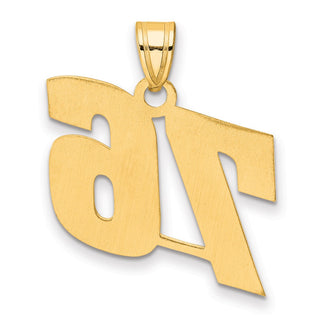 14k Yellow Gold Polished Block Number 76 Pendant