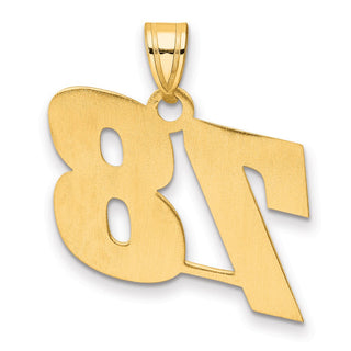 14k Yellow Gold Polished Block Number 78 Pendant