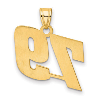 14k Yellow Gold Polished Block Number 79 Pendant
