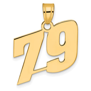 14k Yellow Gold Polished Block Number 79 Pendant