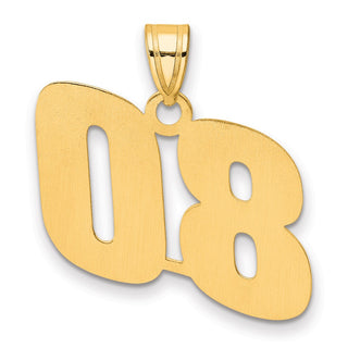 14k Yellow Gold Polished Block Number 80 Pendant