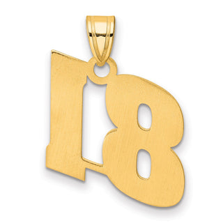 14k Yellow Gold Polished Block Number 81 Pendant