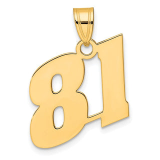 14k Yellow Gold Polished Block Number 81 Pendant