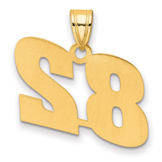14k Yellow Gold Polished Block Number 82 Pendant