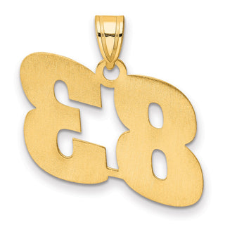 14k Yellow Gold Polished Block Number 83 Pendant