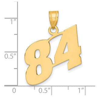14k Yellow Gold Polished Block Number 84 Pendant