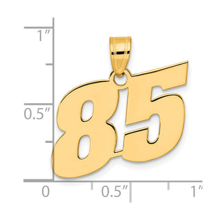 14k Yellow Gold Polished Block Number 85 Pendant