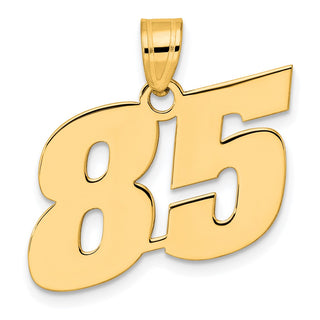 14k Yellow Gold Polished Block Number 85 Pendant