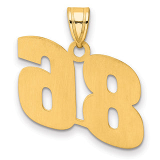 14k Yellow Gold Polished Block Number 86 Pendant