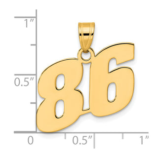 14k Yellow Gold Polished Block Number 86 Pendant