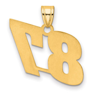 14k Yellow Gold Polished Block Number 87 Pendant
