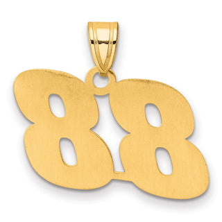 14k Yellow Gold Polished Block Number 88 Pendant
