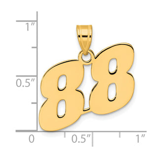 14k Yellow Gold Polished Block Number 88 Pendant
