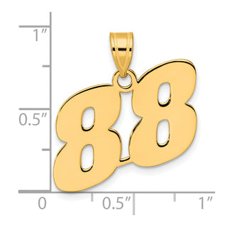 14k Yellow Gold Polished Block Number 88 Pendant
