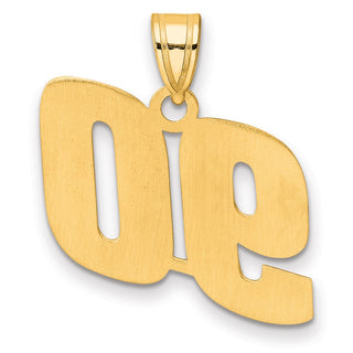14k Yellow Gold Polished Block Number 90 Pendant