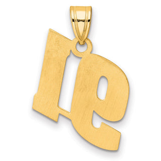 14k Yellow Gold Polished Block Number 91 Pendant