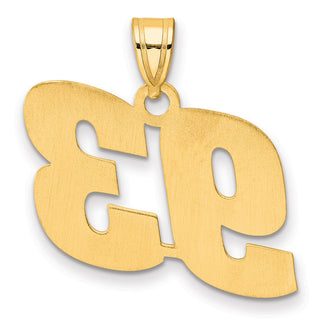 14k Yellow Gold Polished Block Number 93 Pendant