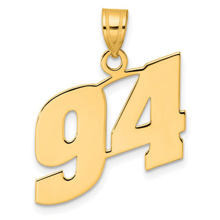 14k Yellow Gold Polished Block Number 94 Pendant