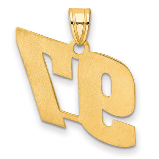 14k Yellow Gold Polished Block Number 97 Pendant
