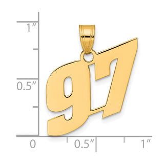 14k Yellow Gold Polished Block Number 97 Pendant