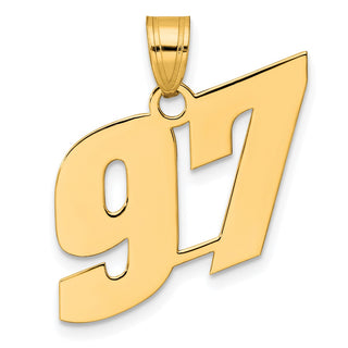 14k Yellow Gold Polished Block Number 97 Pendant