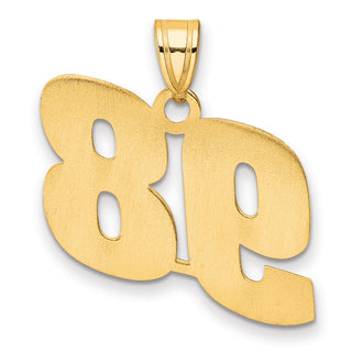 14k Yellow Gold Polished Block Number 98 Pendant