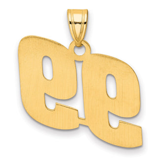 14k Yellow Gold Polished Block Number 99 Pendant