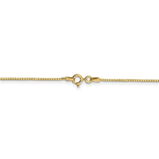 24" 14k Yellow Gold .9mm Box with Spring Ring Clasp Chain Necklace