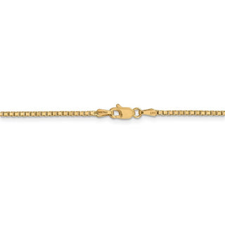 9" 14k Yellow Gold 1.5mm Box Chain Anklet
