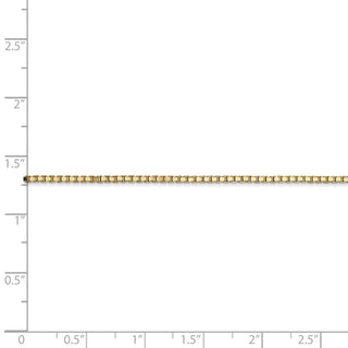 9" 14k Yellow Gold 1.5mm Box Chain Anklet