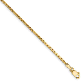 9" 14k Yellow Gold 1.5mm Box Chain Anklet