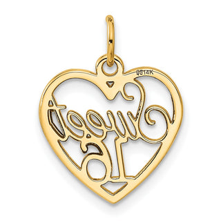 14k Yellow Gold Sweet 16 Charm C1001