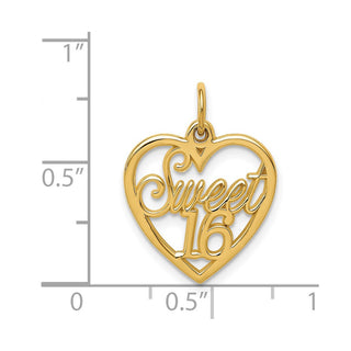 14k Yellow Gold Sweet 16 Charm C1001