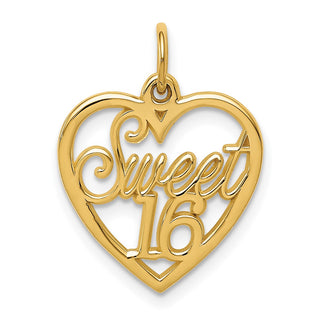 14k Yellow Gold Sweet 16 Charm C1001
