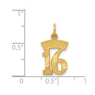 14k Yellow Gold Sweet 16 Charm C1004
