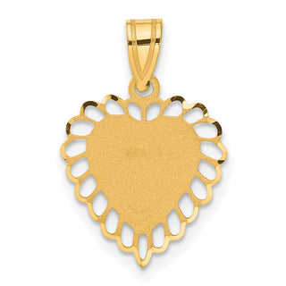 14k Yellow Gold Polished Border Heart Pendant C1010