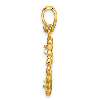 14k Yellow Gold Polished and Diamond-cut with Beaded Edge 15.0mm Prong Coin Bezel Pendant - Fits US $1 Type 2