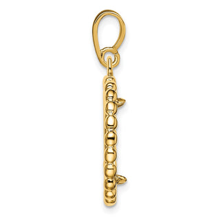 14k Yellow Gold 15mm Beaded Edge Prong Coin Bezel Pendant - Fits US $1 Type 2