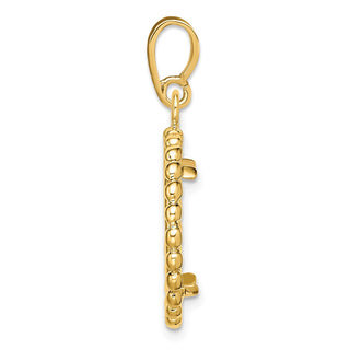 14k Yellow Gold 16.5mm Beaded Edge Prong Coin Bezel Pendant - Fits 1/10 oz American Eagle and 1/10 oz Krugerrand