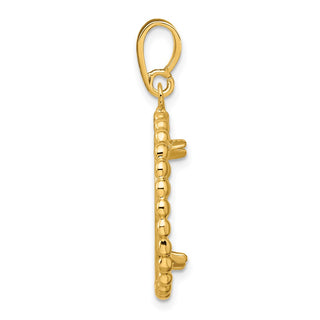14k Yellow Gold 17.8mm Beaded Edge Prong Coin Bezel Pendant - Fits US $2.50 Liberty and Other Coins