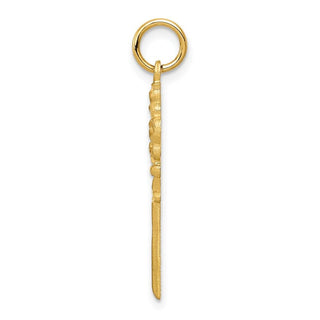14k Yellow Gold Polished Fancy Edge Key Charm C1028