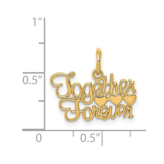 14k Yellow Gold Together Forever Charm