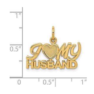 14k Yellow Gold I (Heart) My Husband Charm