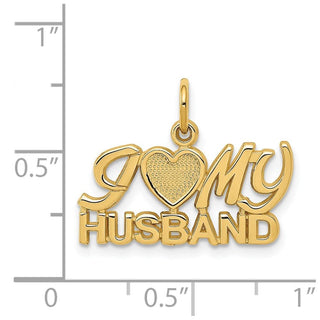 14k Yellow Gold I (Heart) My Husband Charm